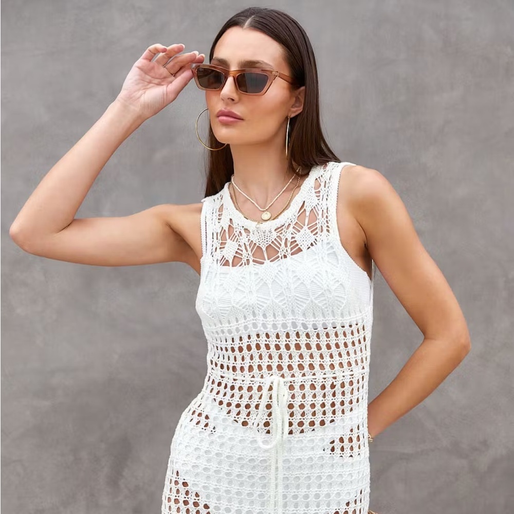 🦃BLACK FRIDAY SALE🦃 Mai Tai Mood Cream Crochet Maxi Dress - Picture 5 of 6